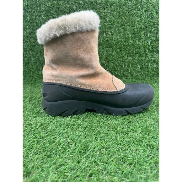 Sorel Snow Angel Womens Size 8 Faux Fur Brown Leather Zip Winter Boots - Picture 2 of 8